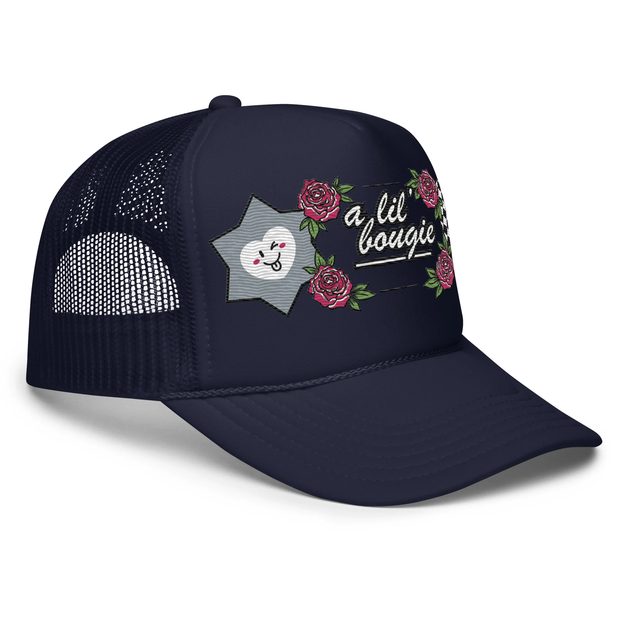 A Lil Bougie Embroidered Patches Otto Foam Trucker Hat - Image 7