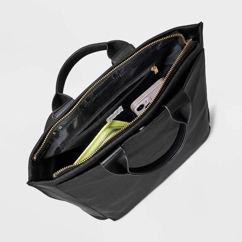 A New Day Modern Black Backpack – Sleek Minimalist Convertible Bag - Image 2