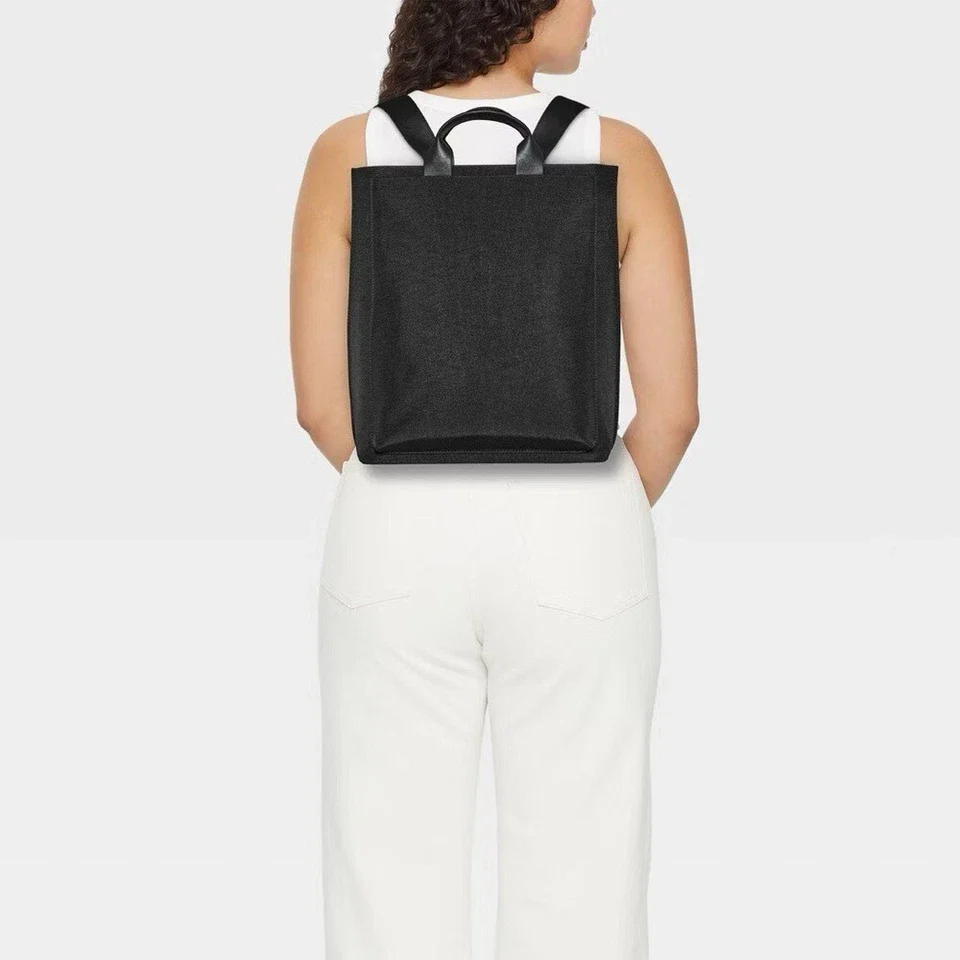 A New Day Modern Black Backpack – Sleek Minimalist Convertible Bag - Image 4