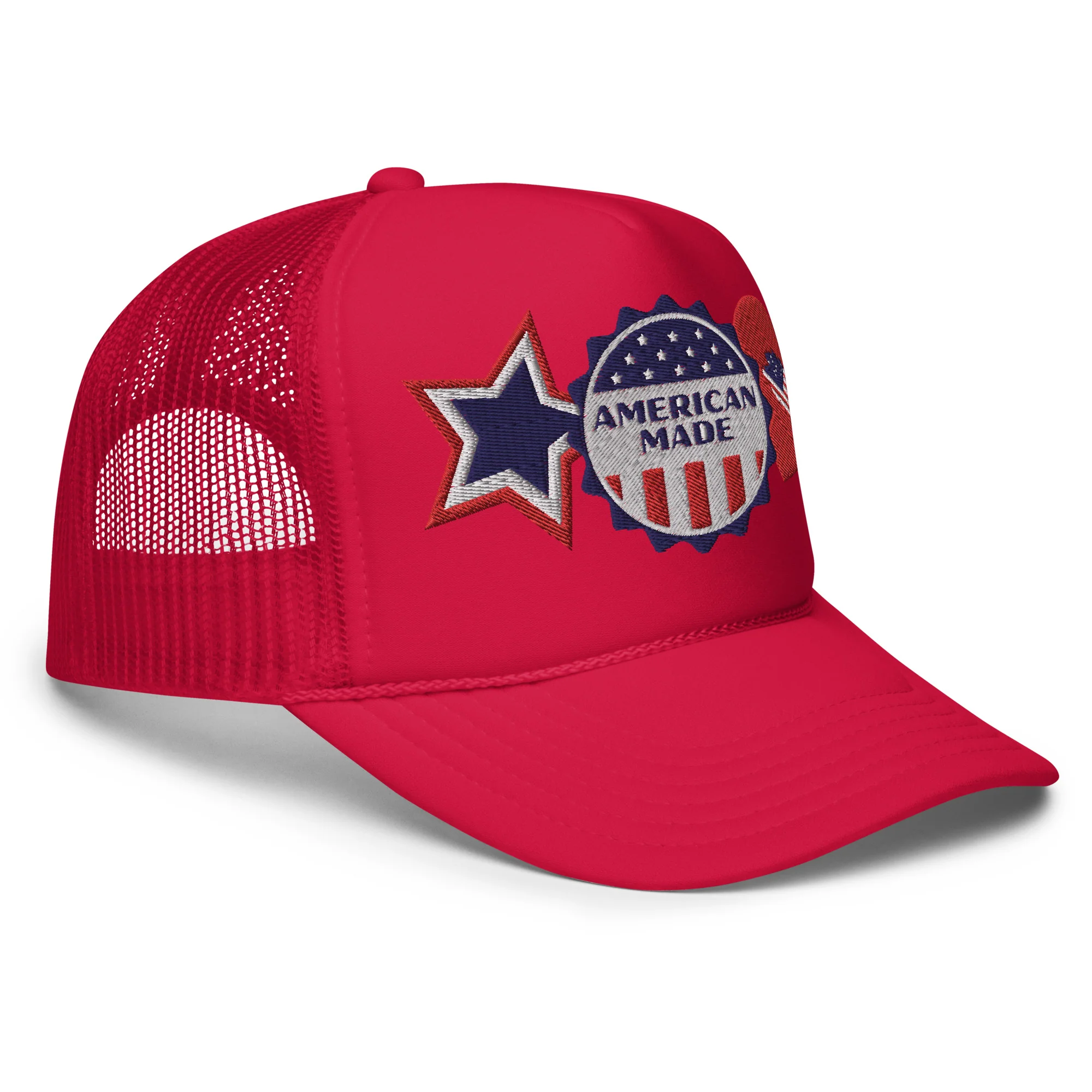 American Made Otto Foam Trucker Hat with Embroidered Patches - Image 10
