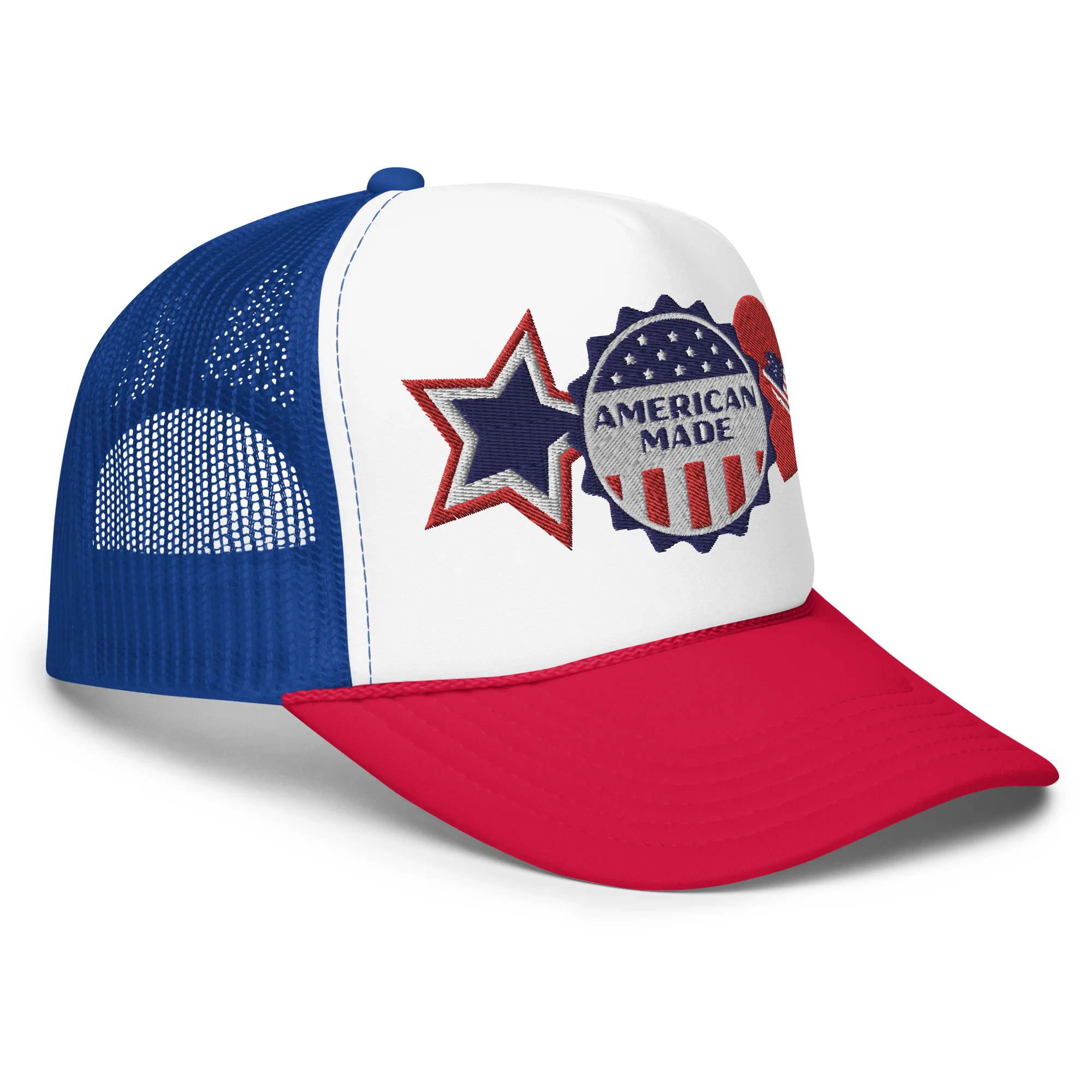 American Made Otto Foam Trucker Hat with Embroidered Patches - Image 15