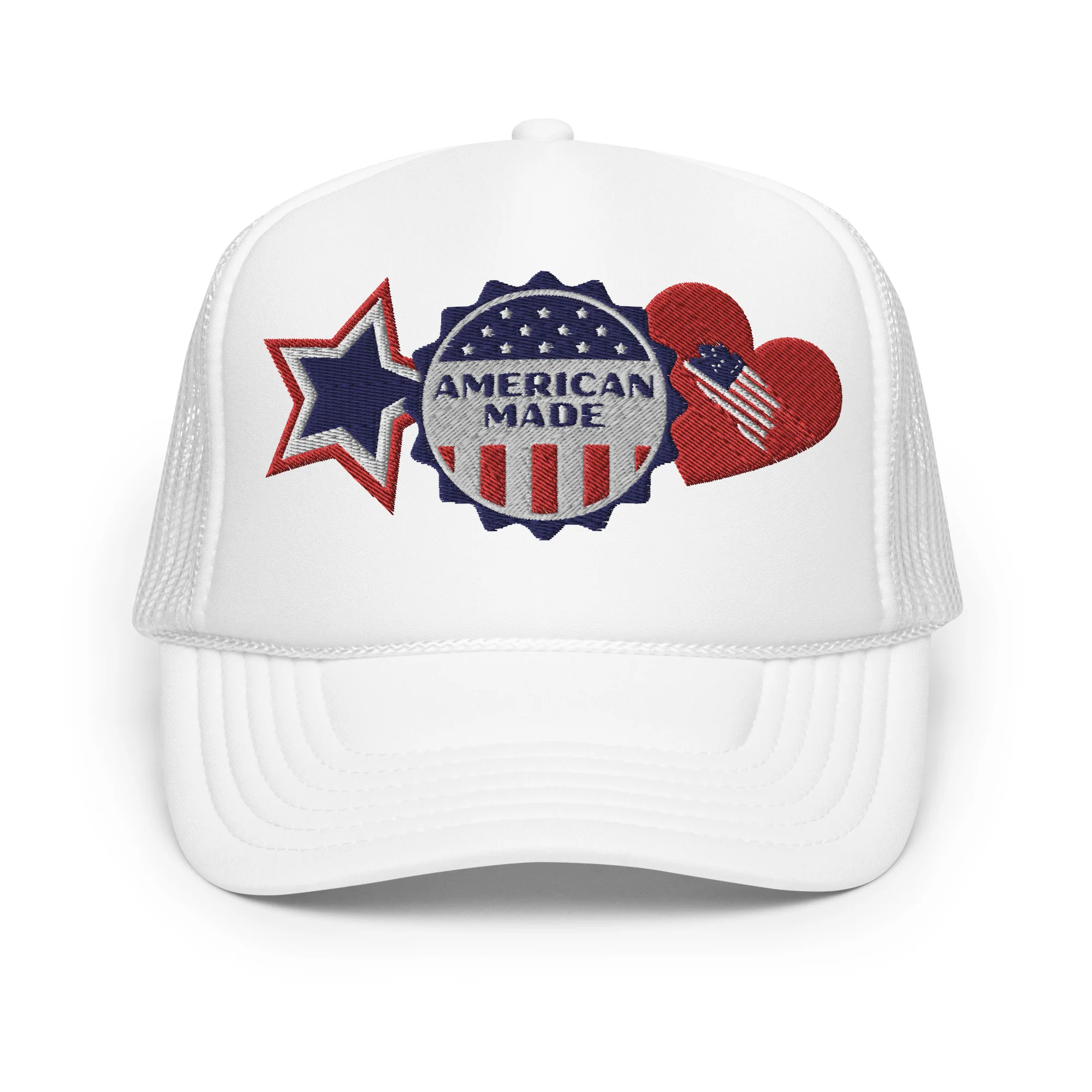 American Made Otto Foam Trucker Hat with Embroidered Patches - Image 16