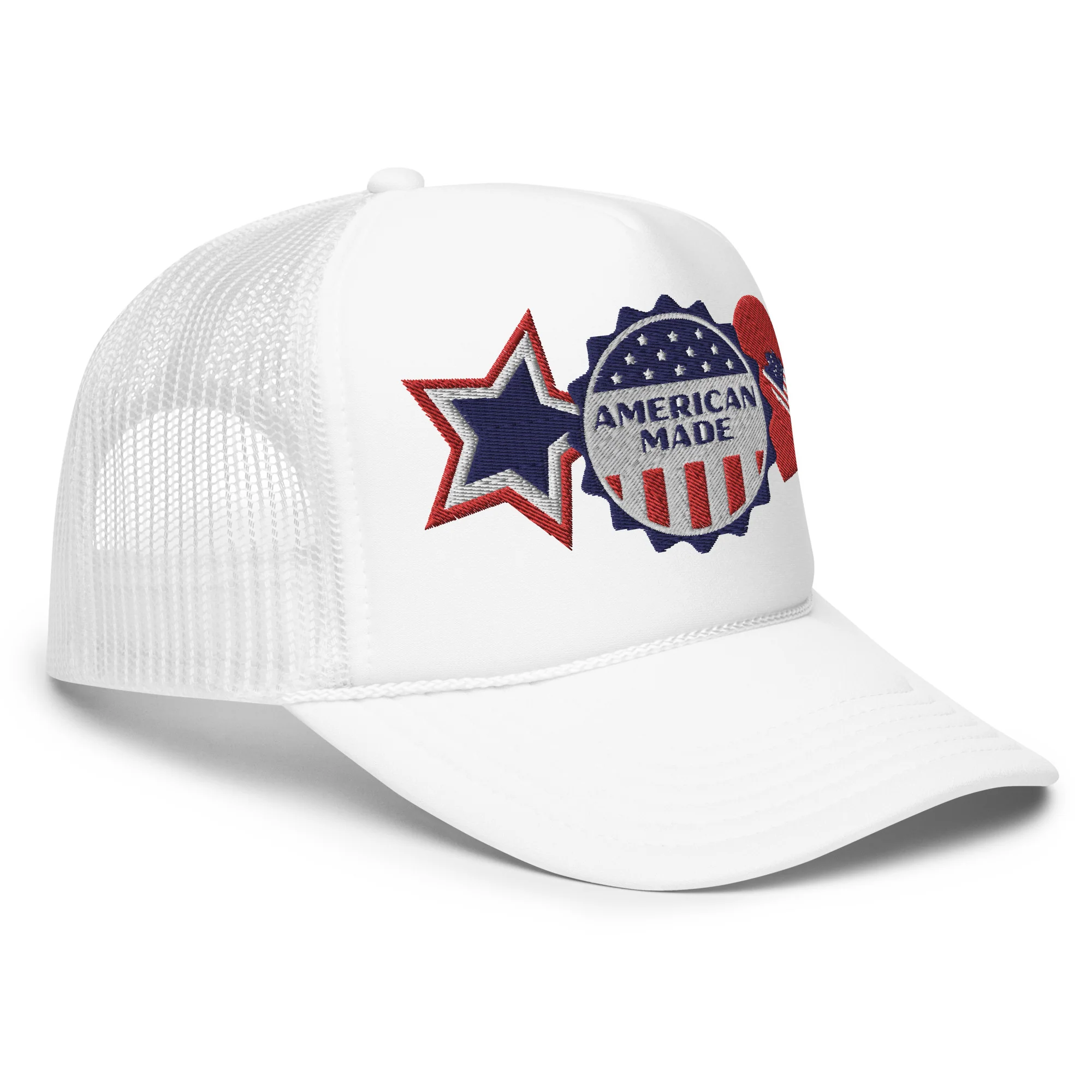 American Made Otto Foam Trucker Hat with Embroidered Patches - Image 18