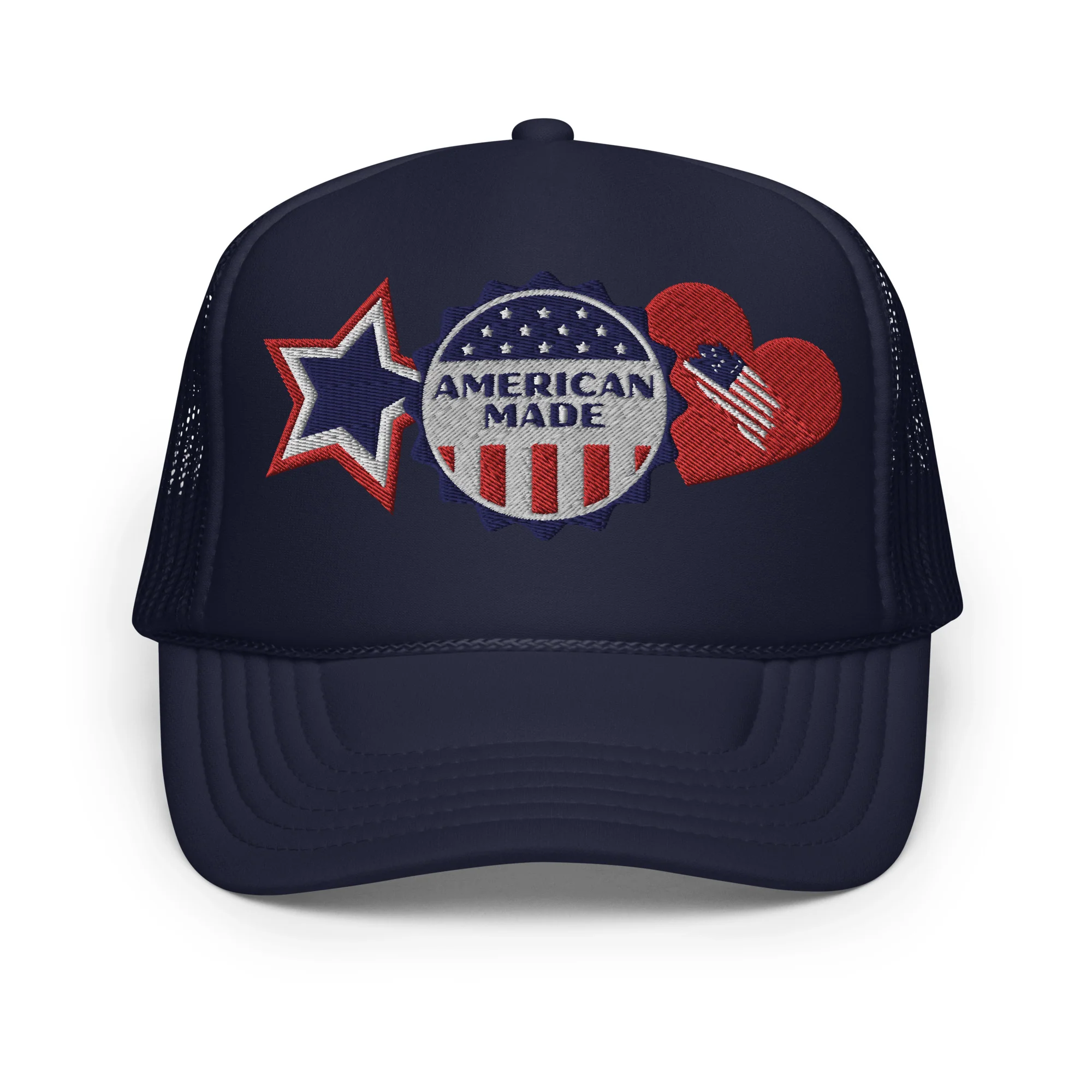 American Made Otto Foam Trucker Hat with Embroidered Patches - Image 5