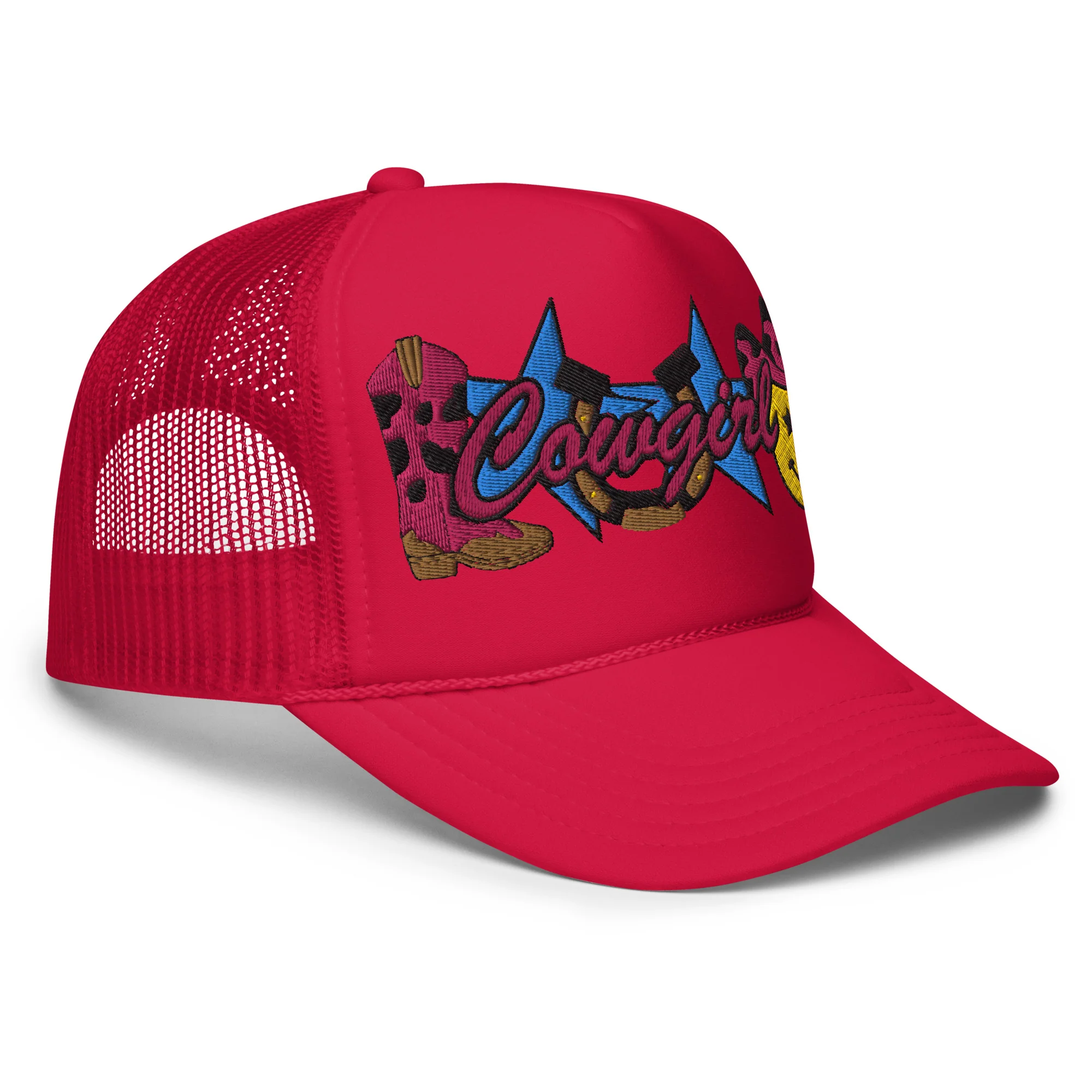 Cowgirl Embroidered Patches Otto Foam Trucker Hat - Image 10