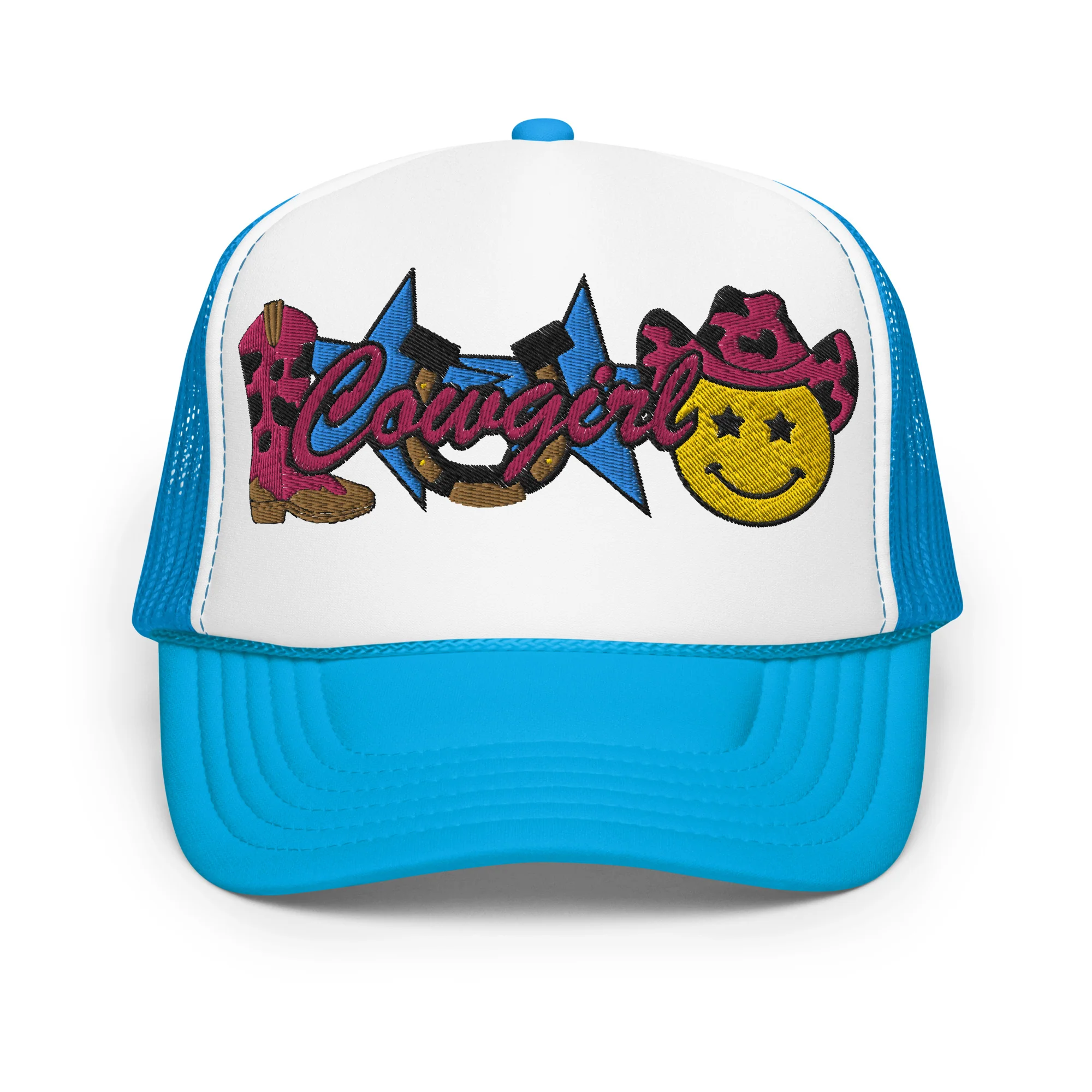 Cowgirl Embroidered Patches Otto Foam Trucker Hat - Image 11