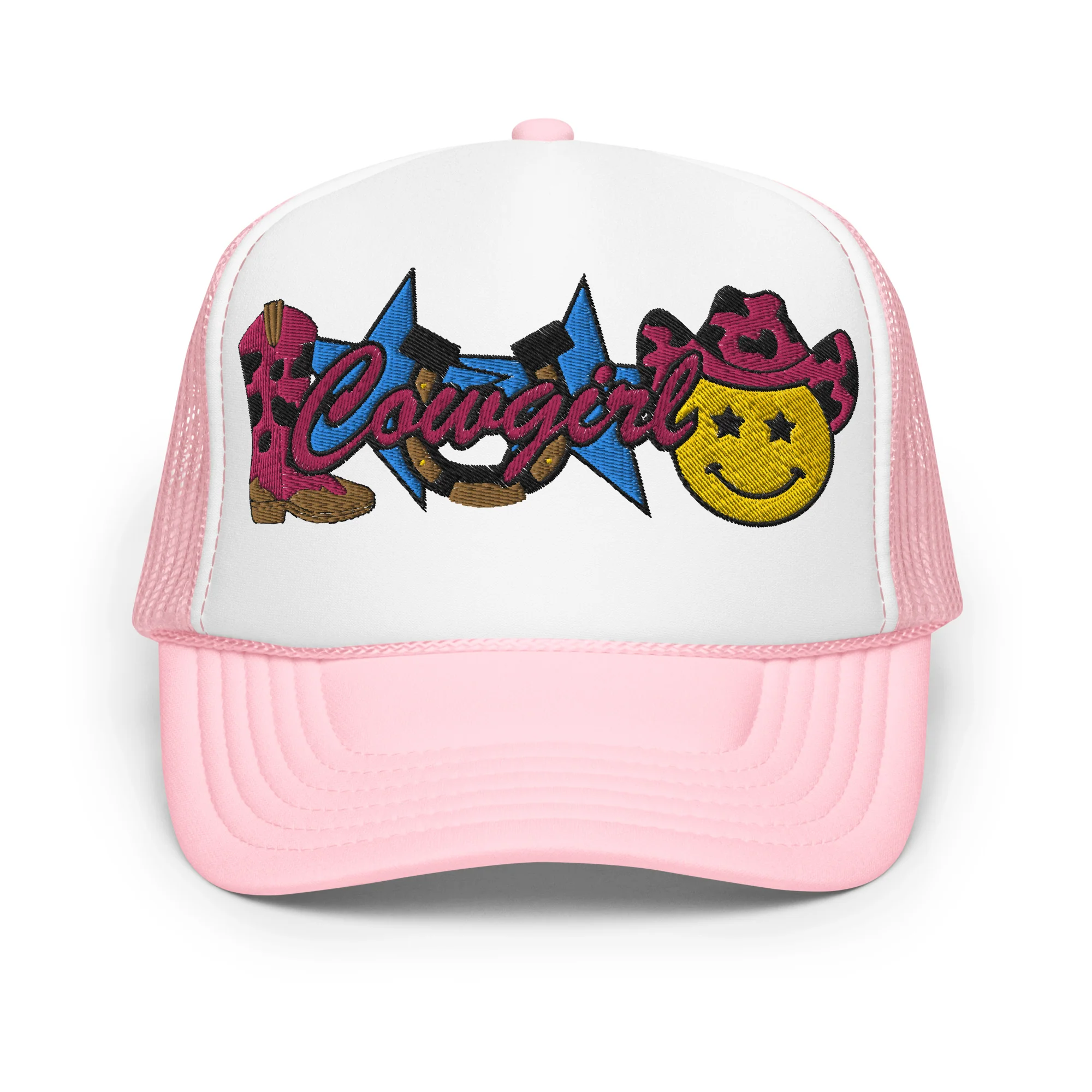 Cowgirl Embroidered Patches Otto Foam Trucker Hat - Image 14