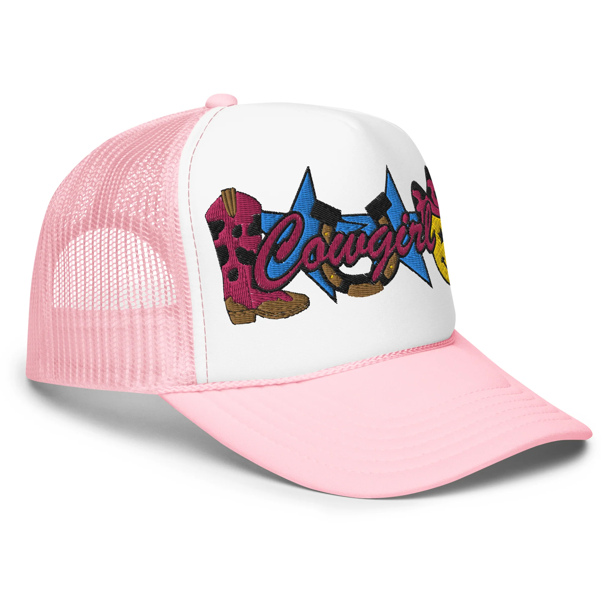 Cowgirl Embroidered Patches Otto Foam Trucker Hat - Image 16