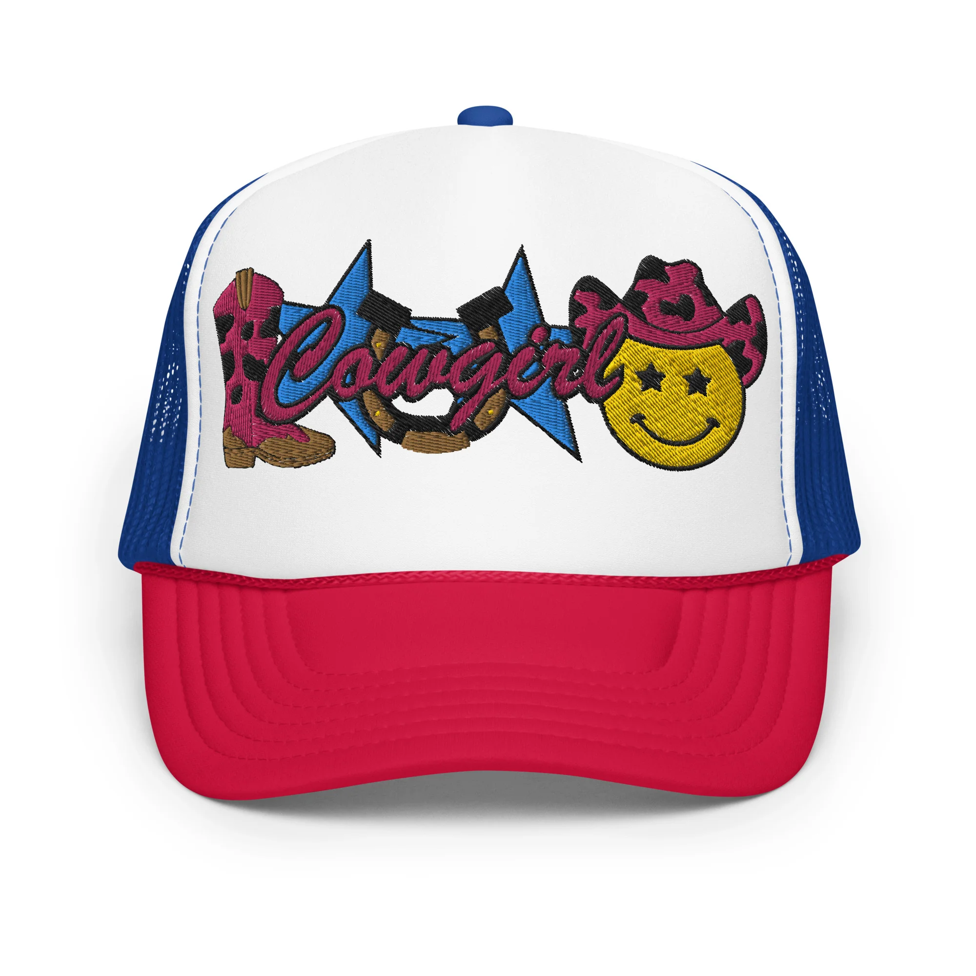 Cowgirl Embroidered Patches Otto Foam Trucker Hat - Image 20