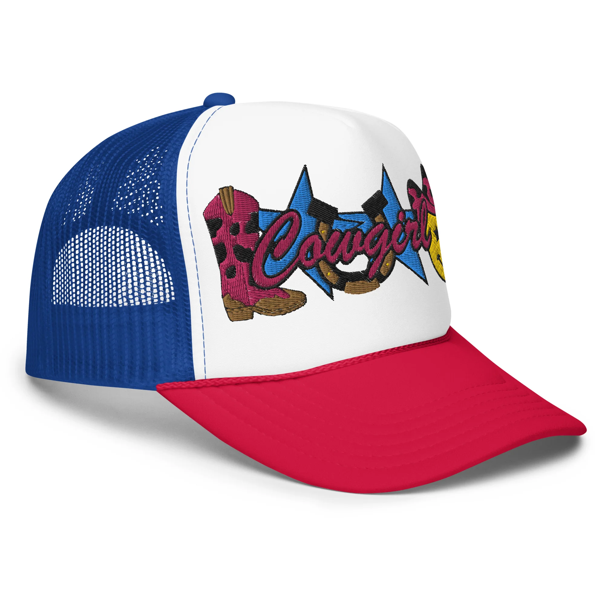Cowgirl Embroidered Patches Otto Foam Trucker Hat - Image 22