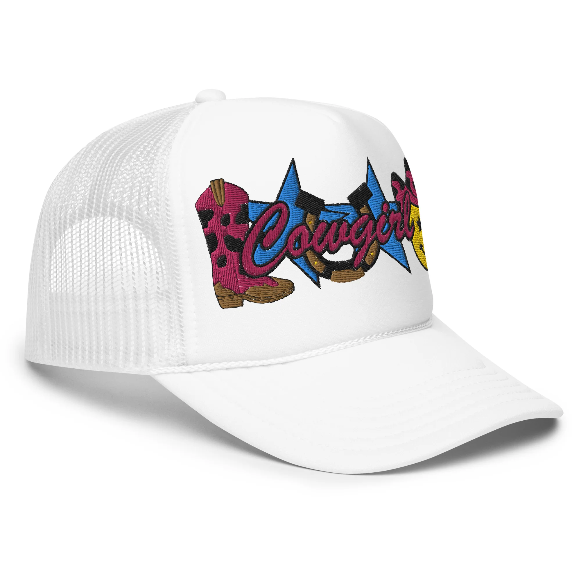 Cowgirl Embroidered Patches Otto Foam Trucker Hat - Image 24