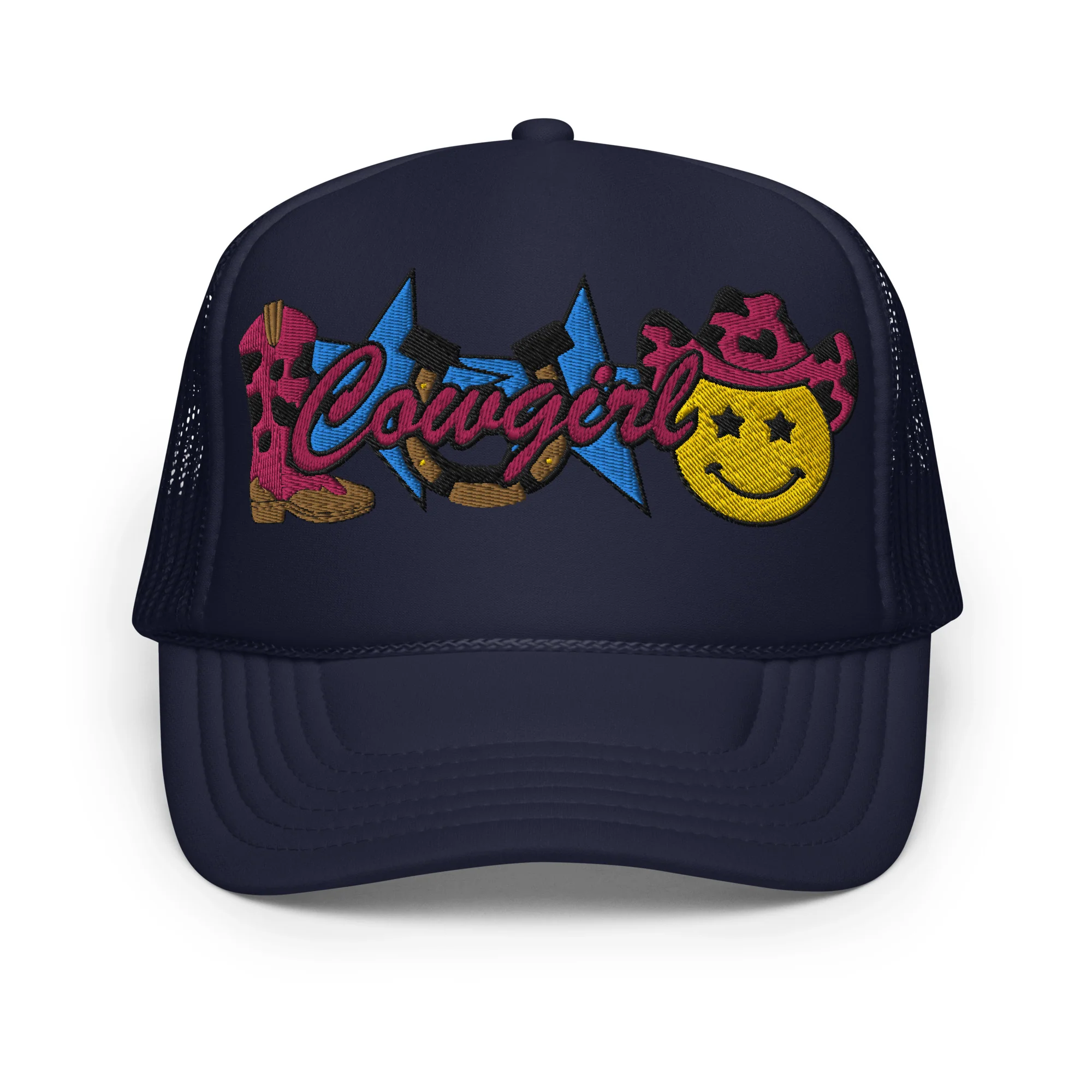 Cowgirl Embroidered Patches Otto Foam Trucker Hat - Image 5