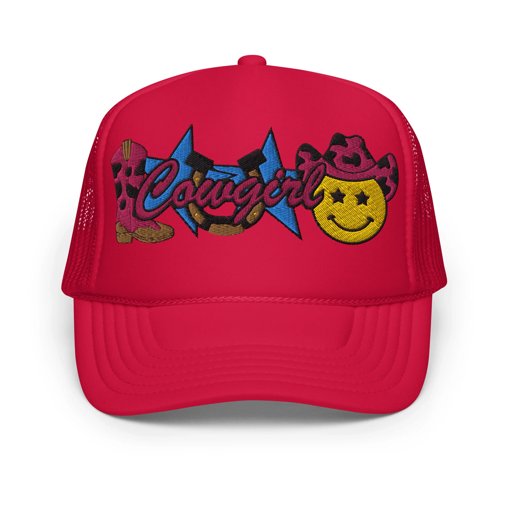 Cowgirl Embroidered Patches Otto Foam Trucker Hat - Image 8