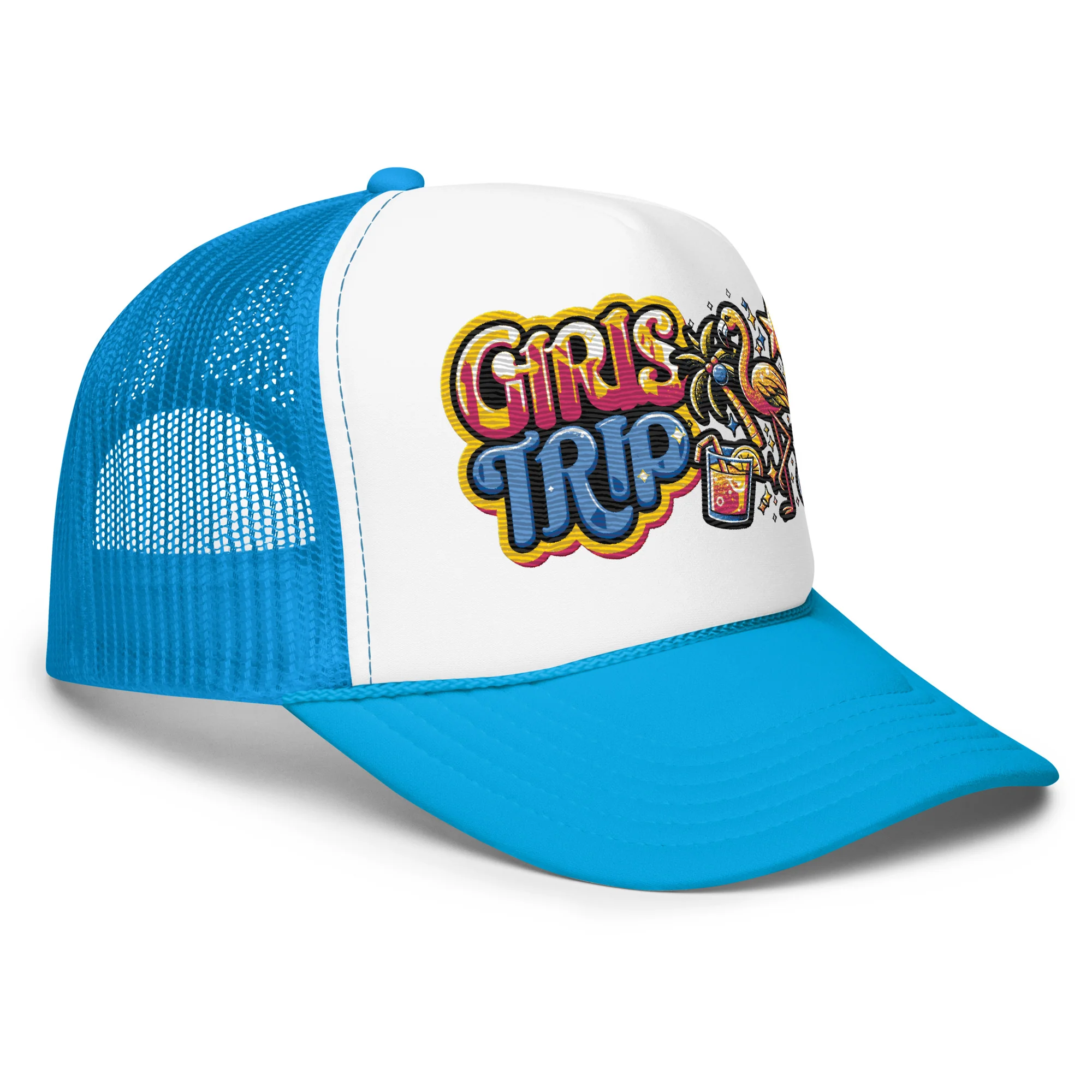 Girls Trip Embroidered Patches Otto Foam Trucker Hat - Image 13
