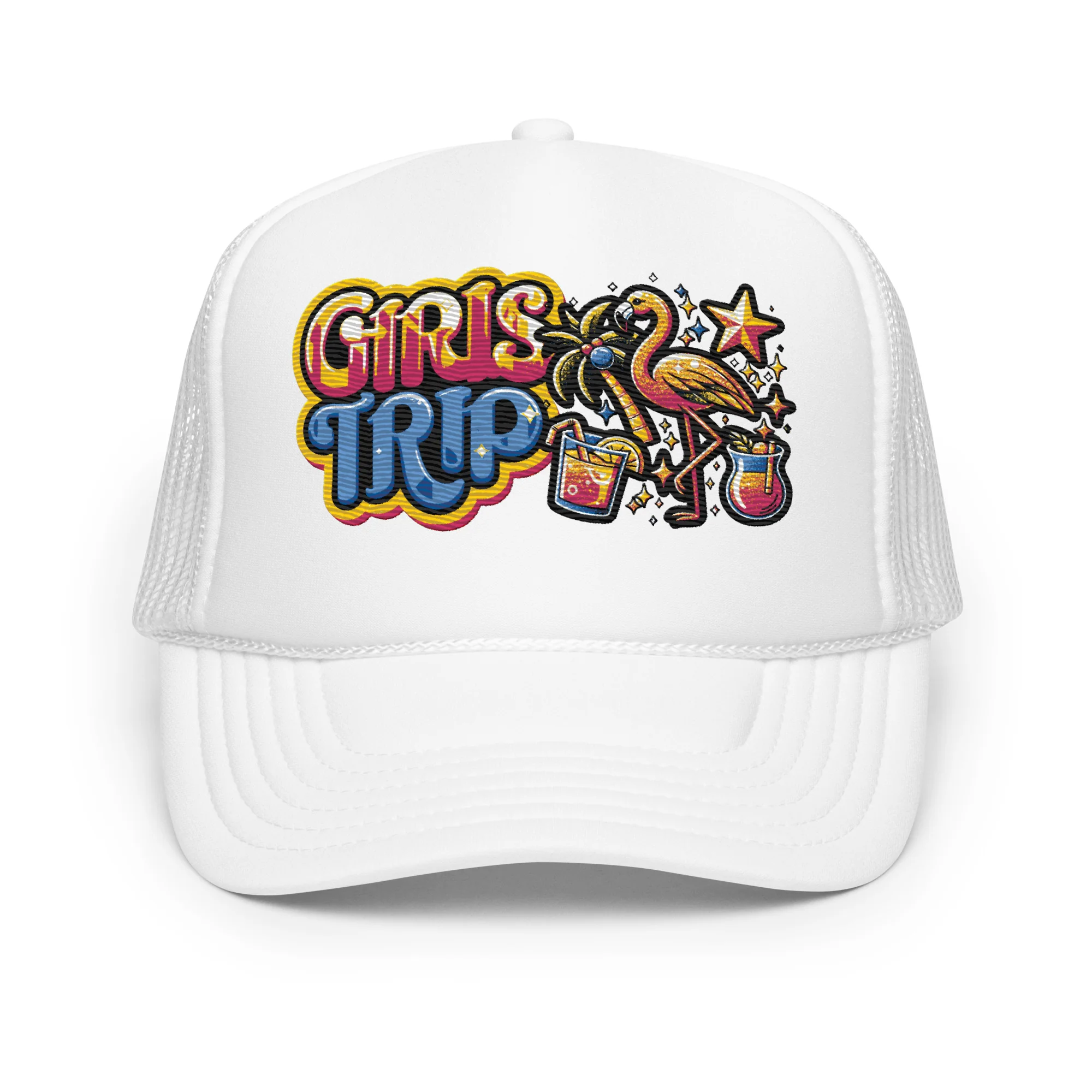 Girls Trip Embroidered Patches Otto Foam Trucker Hat - Image 22