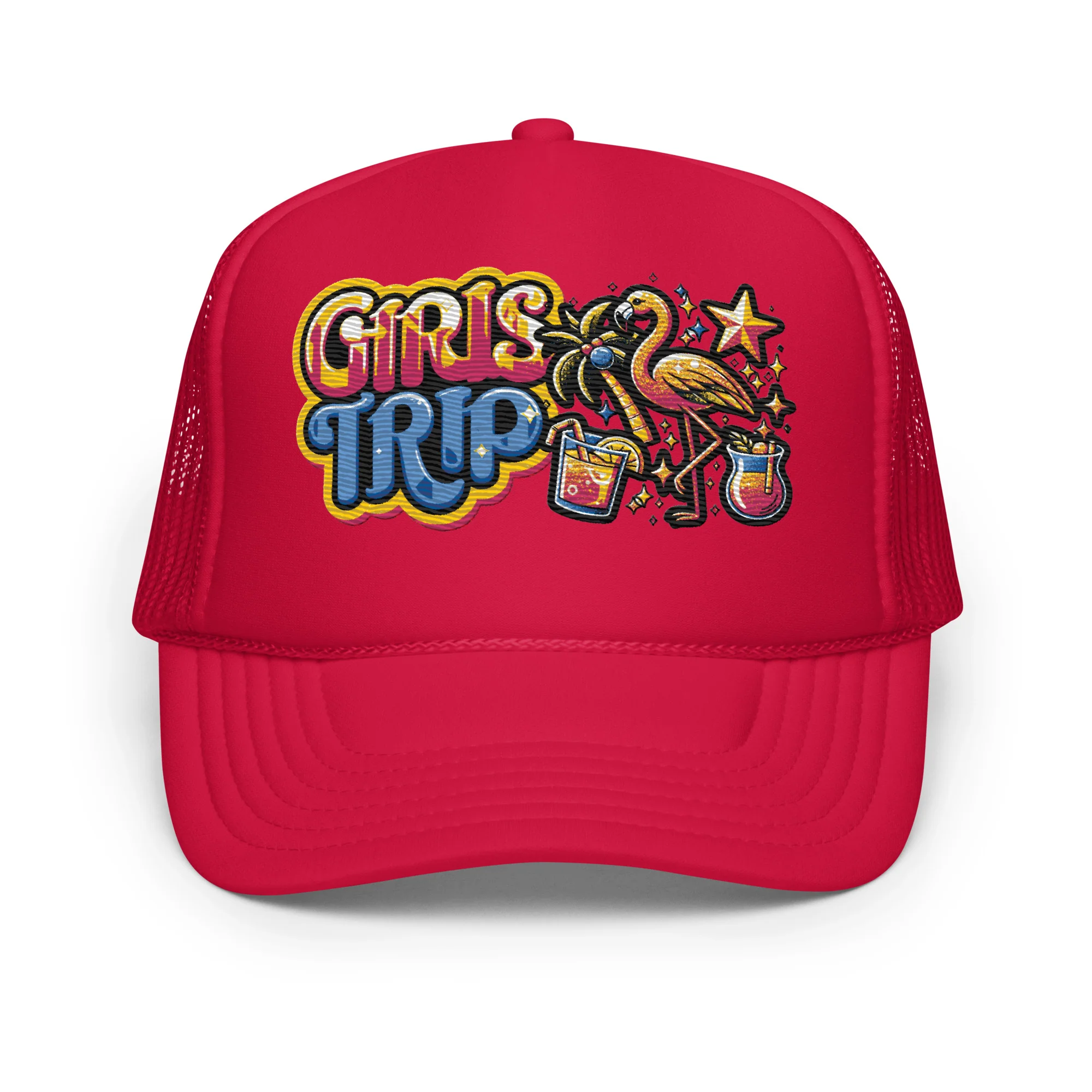 Girls Trip Embroidered Patches Otto Foam Trucker Hat - Image 8