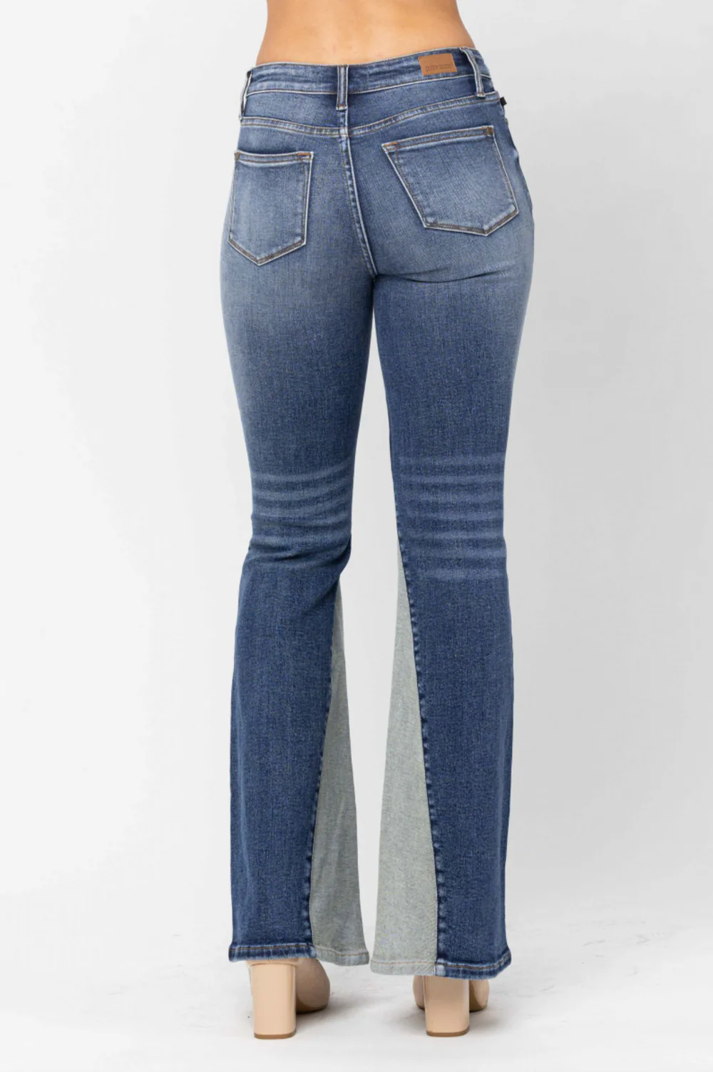 Judy Blue Midrise Inseam Panel Flare Jeans 88524 - Image 3