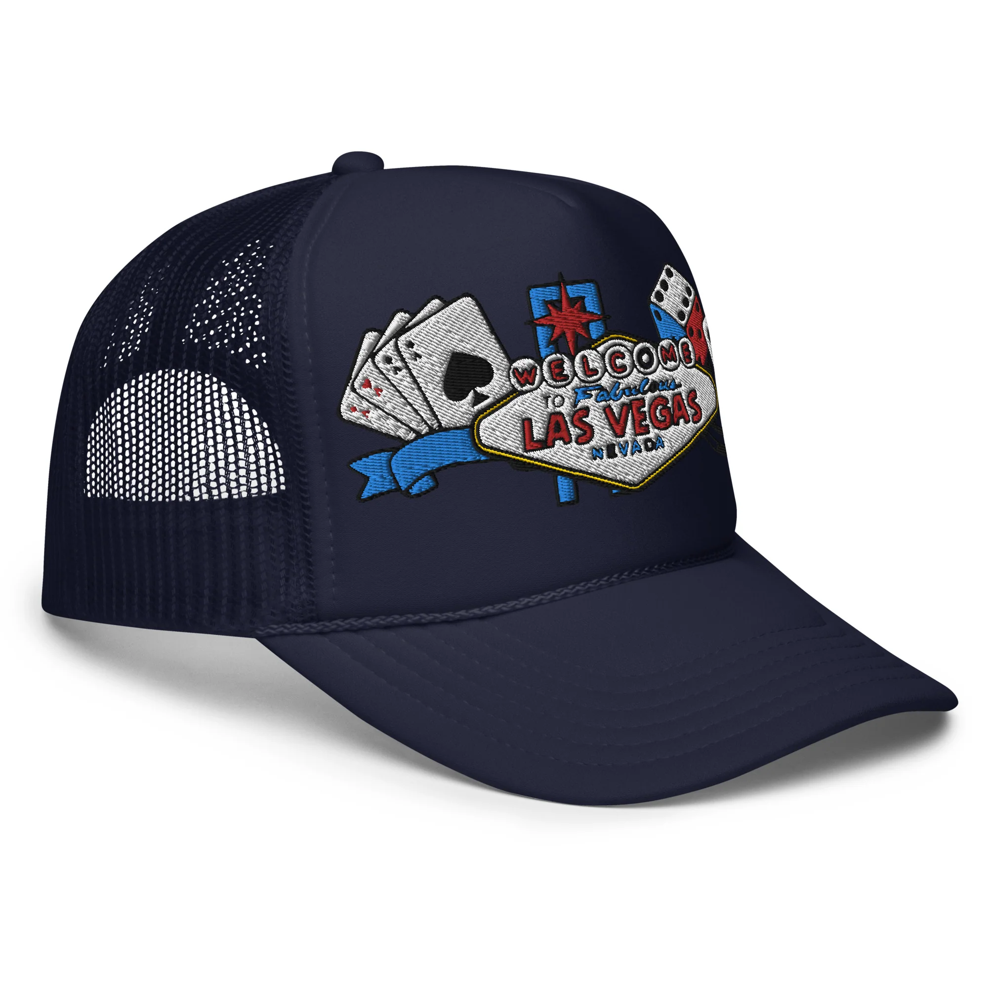Las Vegas Embroidered Patches Otto Foam Trucker Hat - Image 7