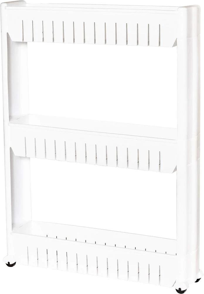 Lexi Home White 3-Tier Rolling Cart Pantry Organizer