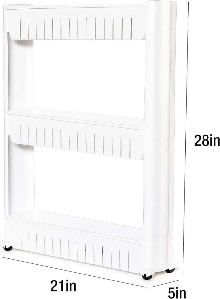 Lexi Home White 3-Tier Rolling Cart Pantry Organizer - Image 2