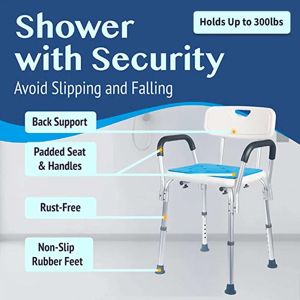 Medokare Padded Shower Chair with Rails - Image 2