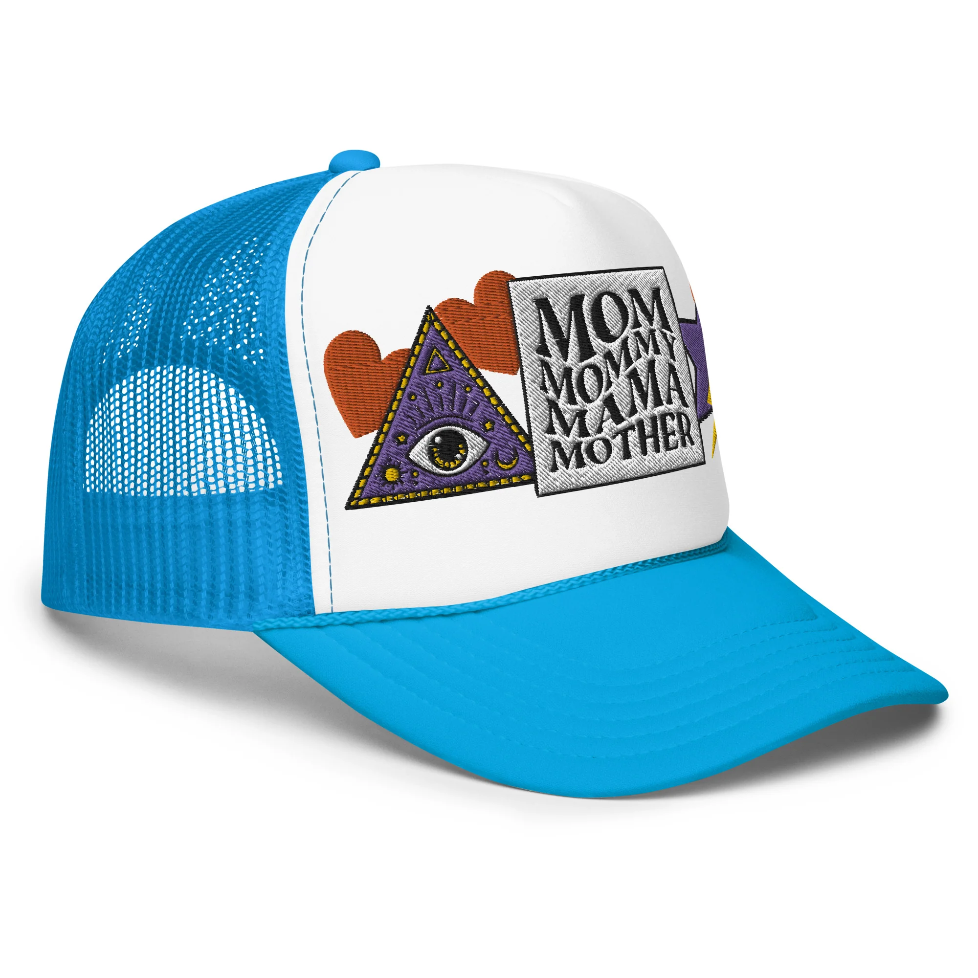 Mom Mommy Mama Mother Embroidered Patches Otto Foam Trucker Hat - Image 12