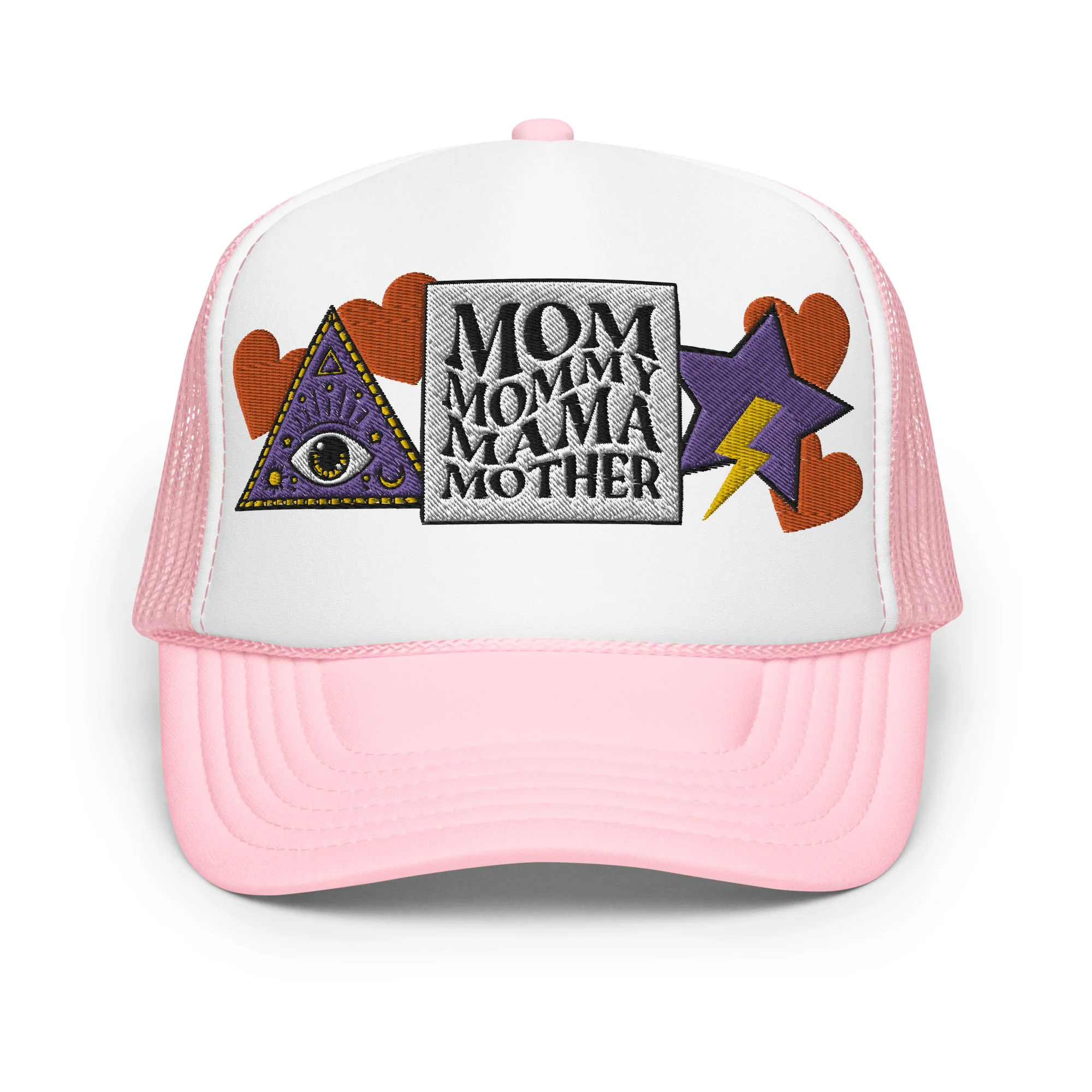 Mom Mommy Mama Mother Embroidered Patches Otto Foam Trucker Hat - Image 13