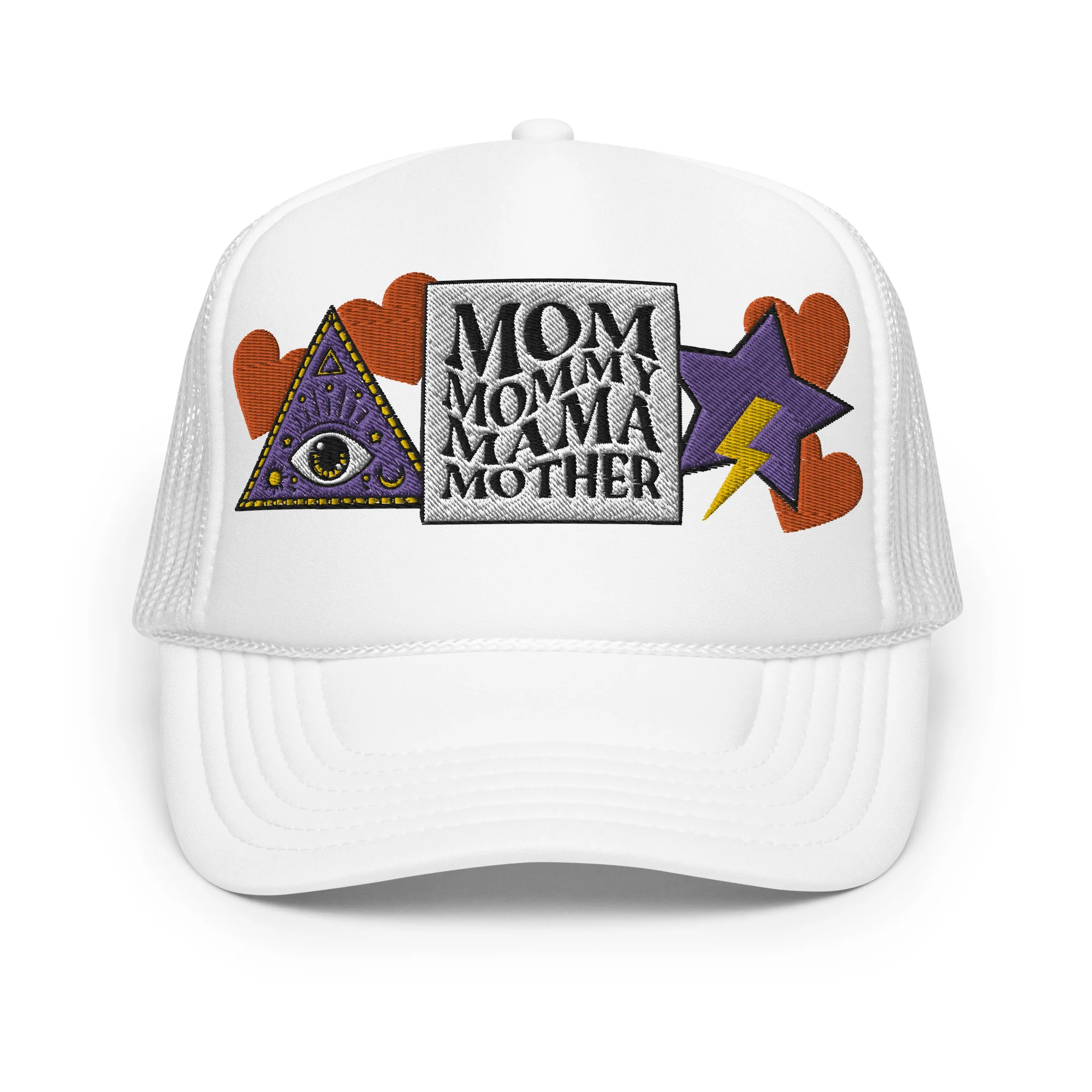 Mom Mommy Mama Mother Embroidered Patches Otto Foam Trucker Hat - Image 22