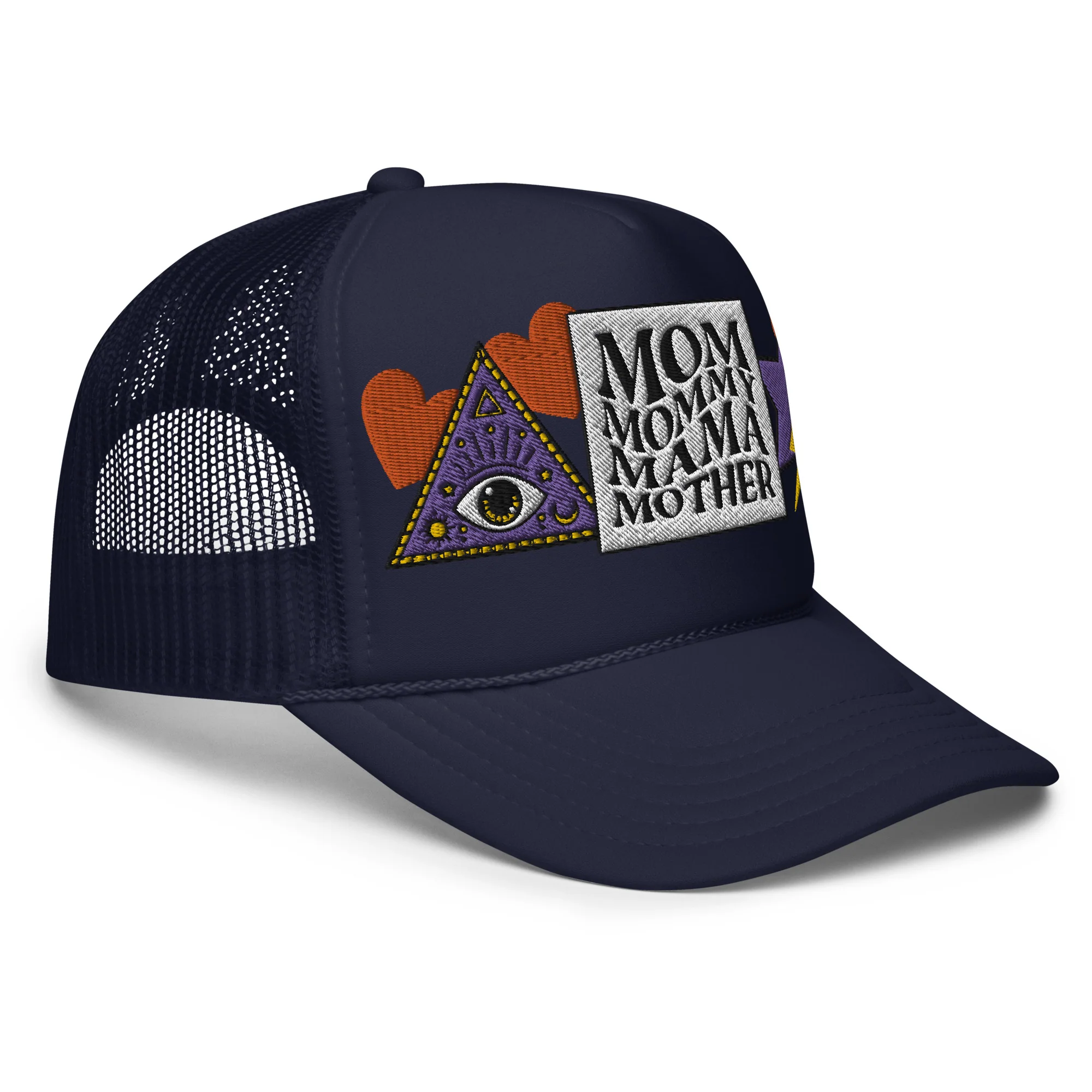 Mom Mommy Mama Mother Embroidered Patches Otto Foam Trucker Hat - Image 6