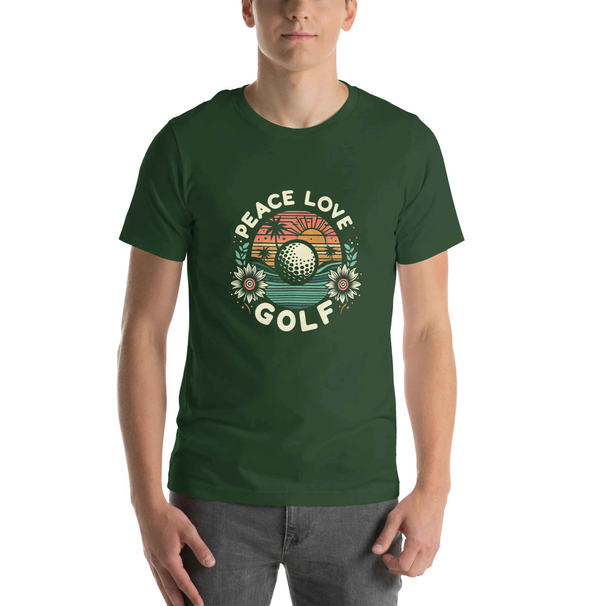 Peace Love Golf Printed T-Shirt: Peace Love Golf Unisex Short Sleeve Tee - Image 10