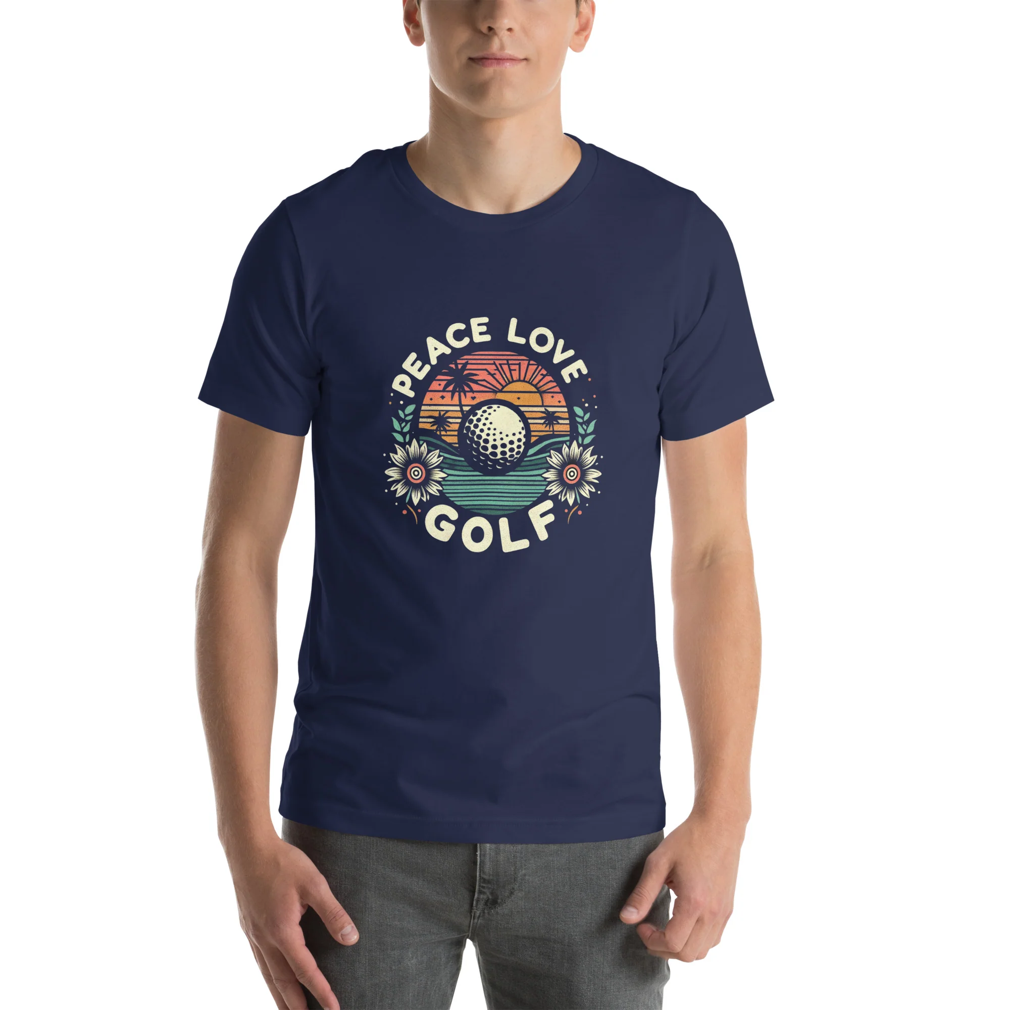 Peace Love Golf Printed T-Shirt: Peace Love Golf Unisex Short Sleeve Tee - Image 6