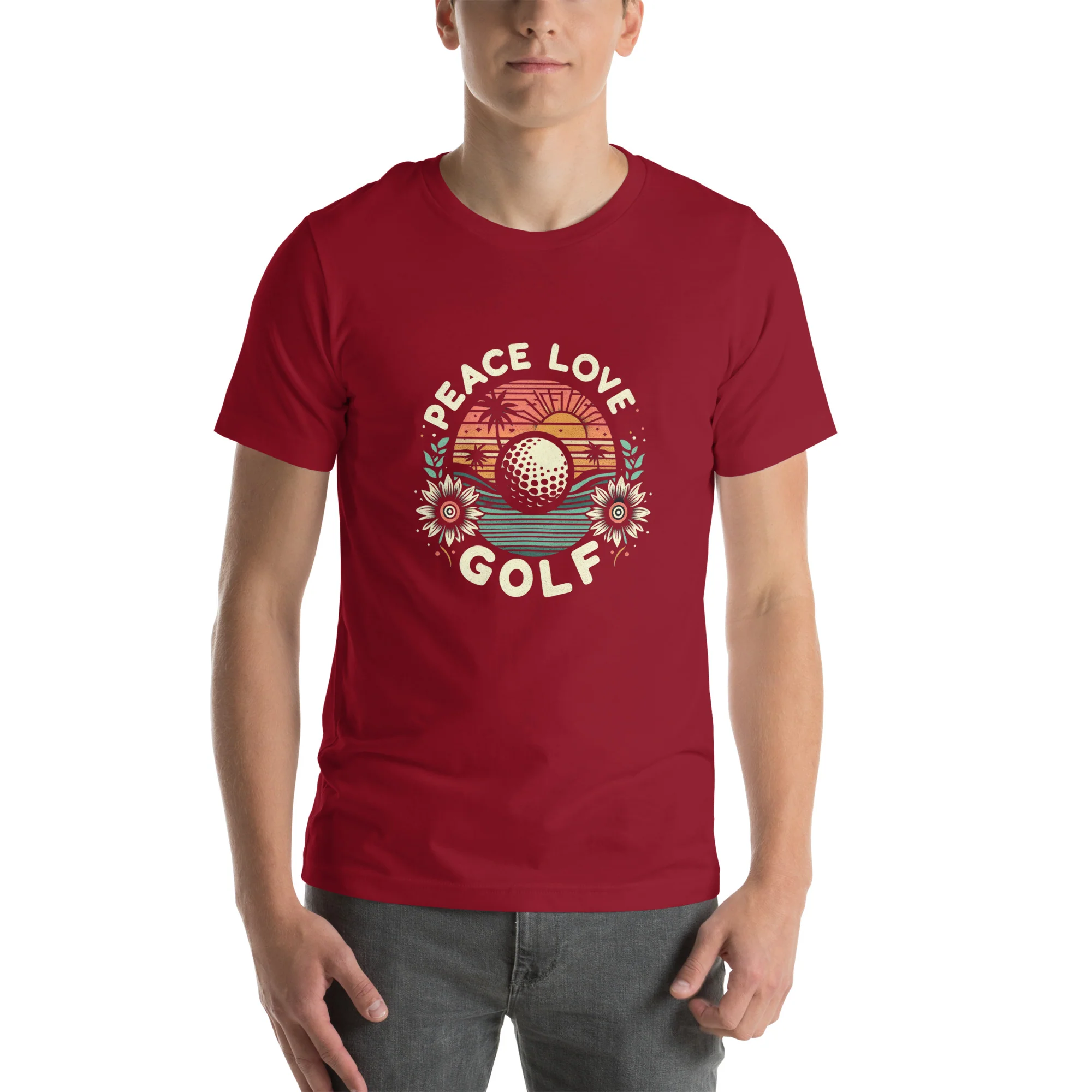 Peace Love Golf Printed T-Shirt: Peace Love Golf Unisex Short Sleeve Tee - Image 7