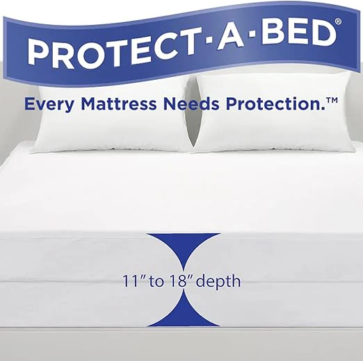 Protect-A-Bed AllerZip Smooth Allergy, Dust Mite & Bed Bug Proof 6-Sided Waterproof Mattress Encasement - Image 3
