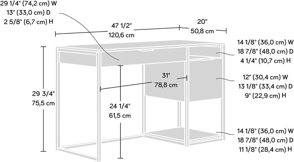 Sauder International Lux Pedestal Desk - Image 3