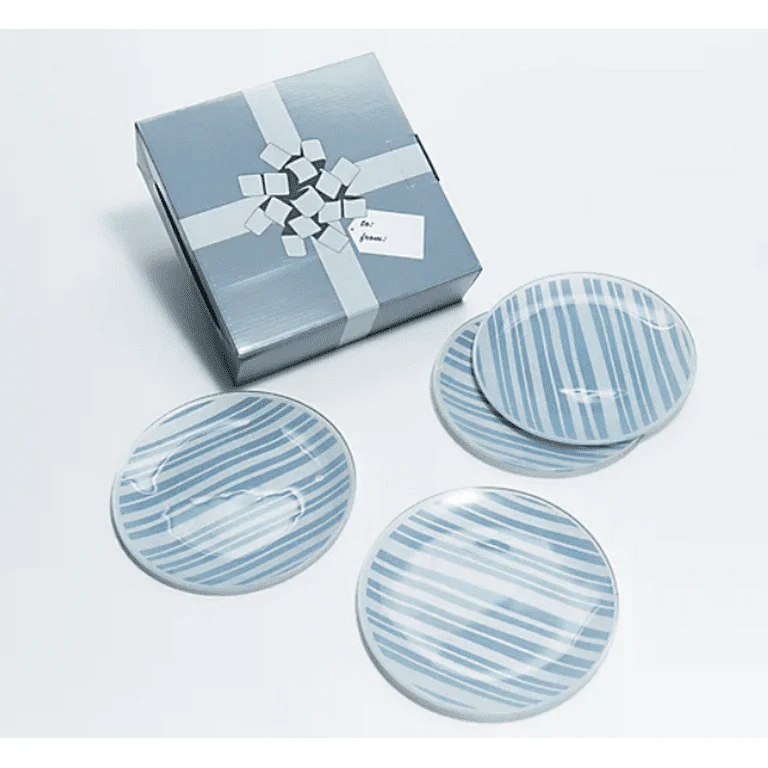 Temptations Stripe 8" Glass Dessert Plates - Set of 8 - Image 2