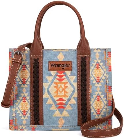 Wrangler Aztec Tote Bag – Boho Shoulder Purse with Wide Logo Strap - Image 2